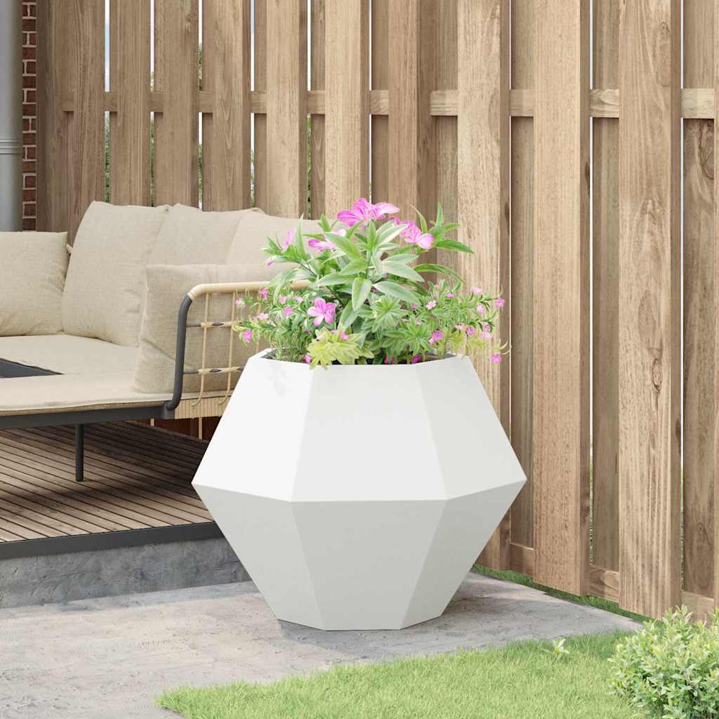 Planter White 75 x 75 x 60 cm Steel