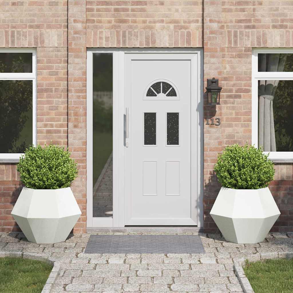 Planter 2 pcs White 75 x 75 x 60 cm Steel