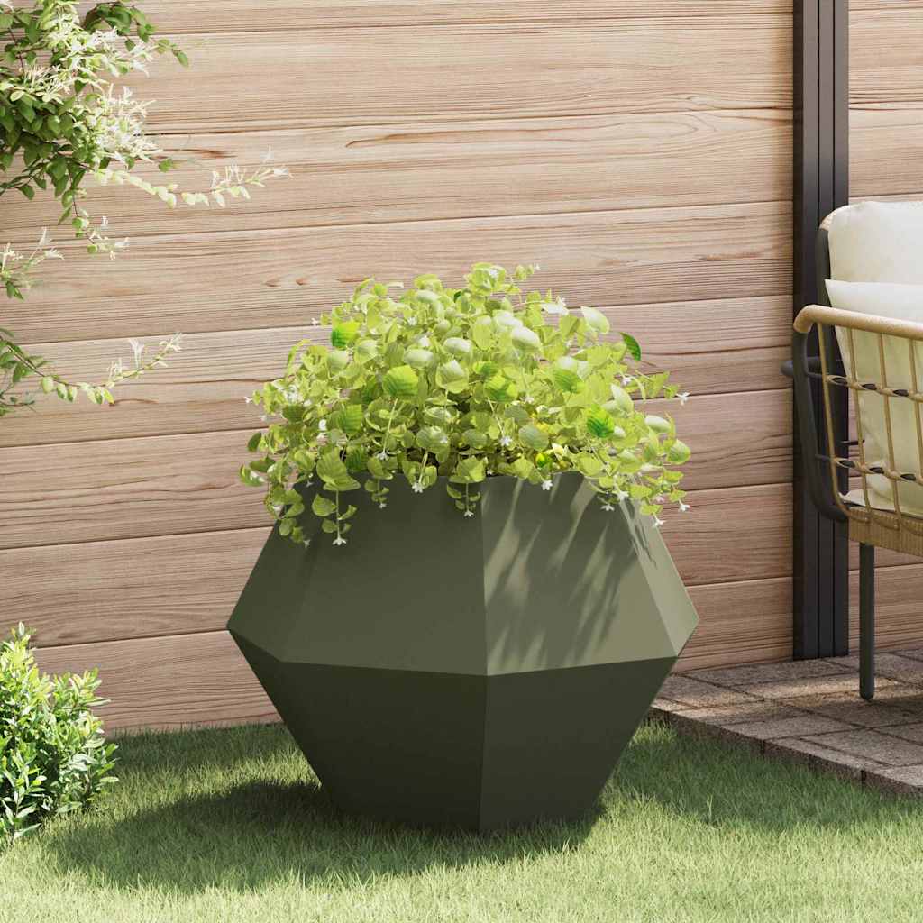 Planter Olive Green 75 x 75 x 60 cm Steel
