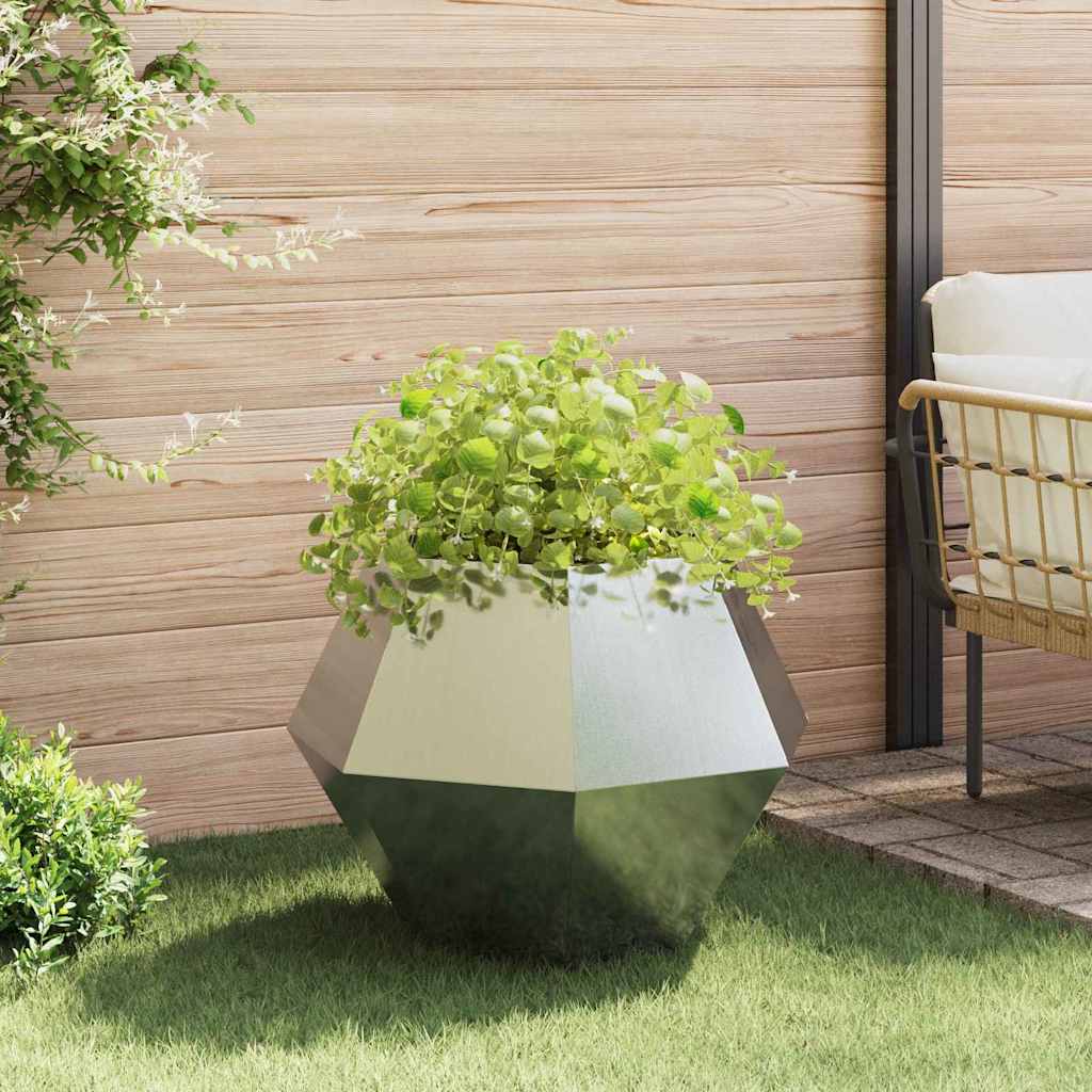 Planter 2 pcs Silver 75 x 75 x 60 cm Galvanised Steel