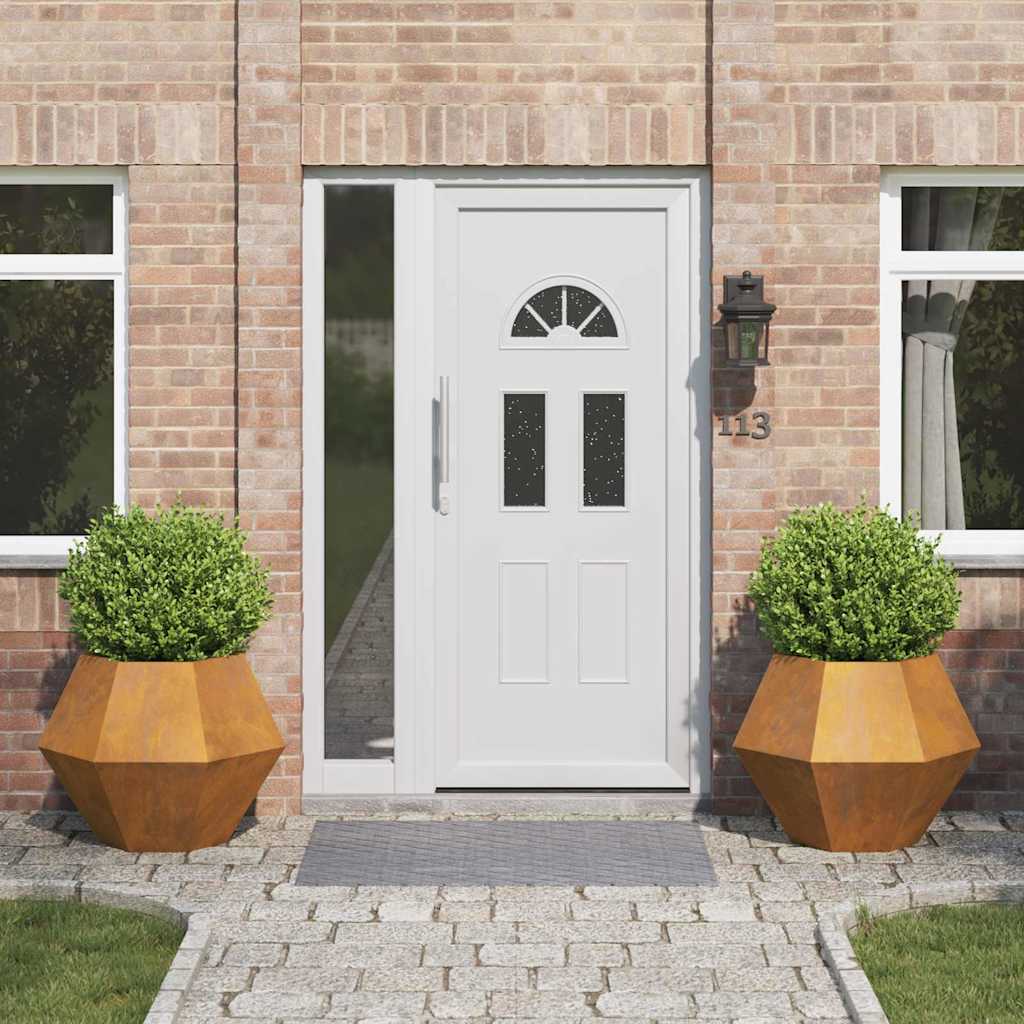 Planter 2 pcs Rusty 75 x 75 x 60 cm Weathering Steel