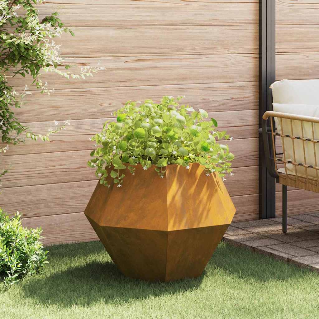 Planter 2 pcs Rusty 75 x 75 x 60 cm Weathering Steel