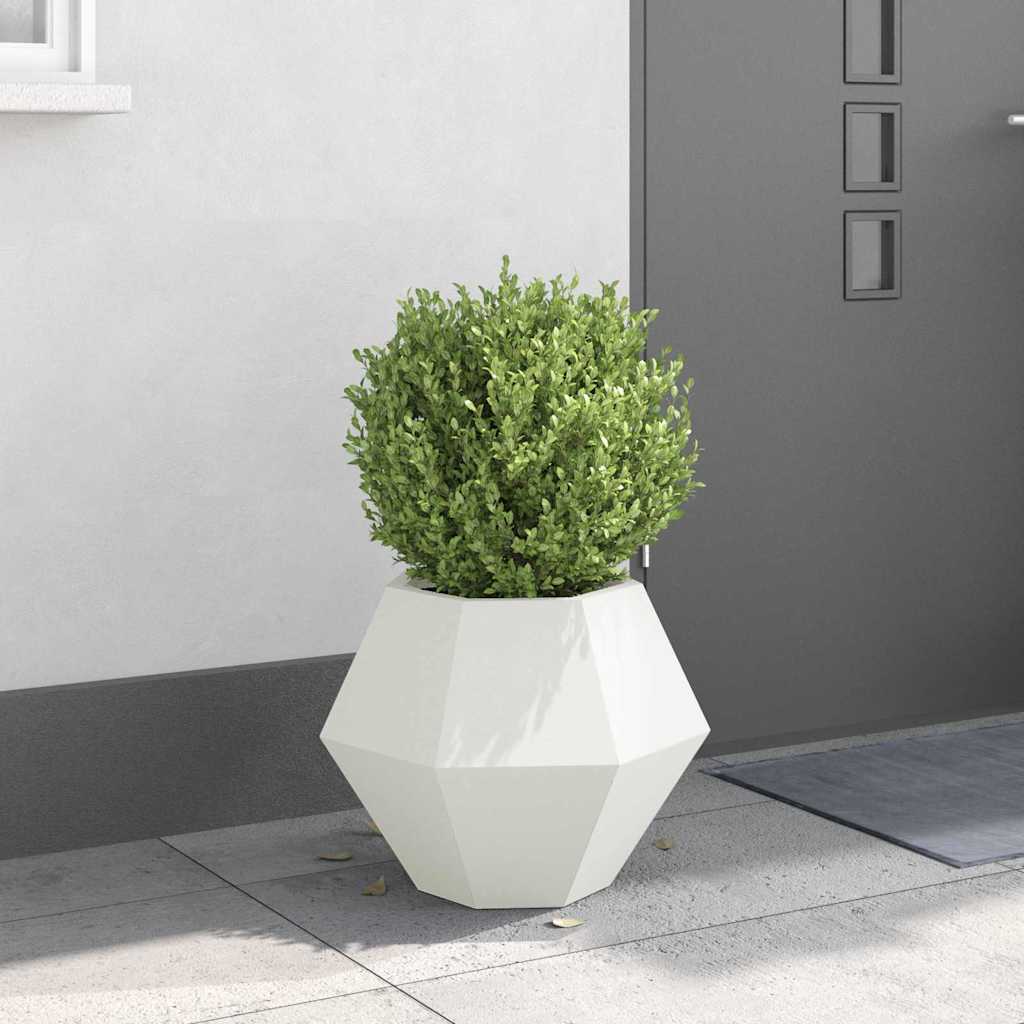 Planter White 50 x 50 x 40 cm Steel