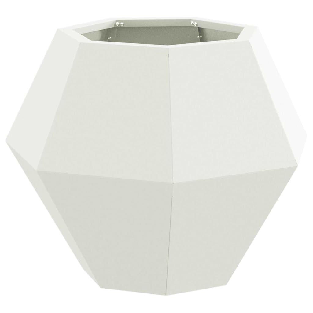 Planter White 50 x 50 x 40 cm Steel