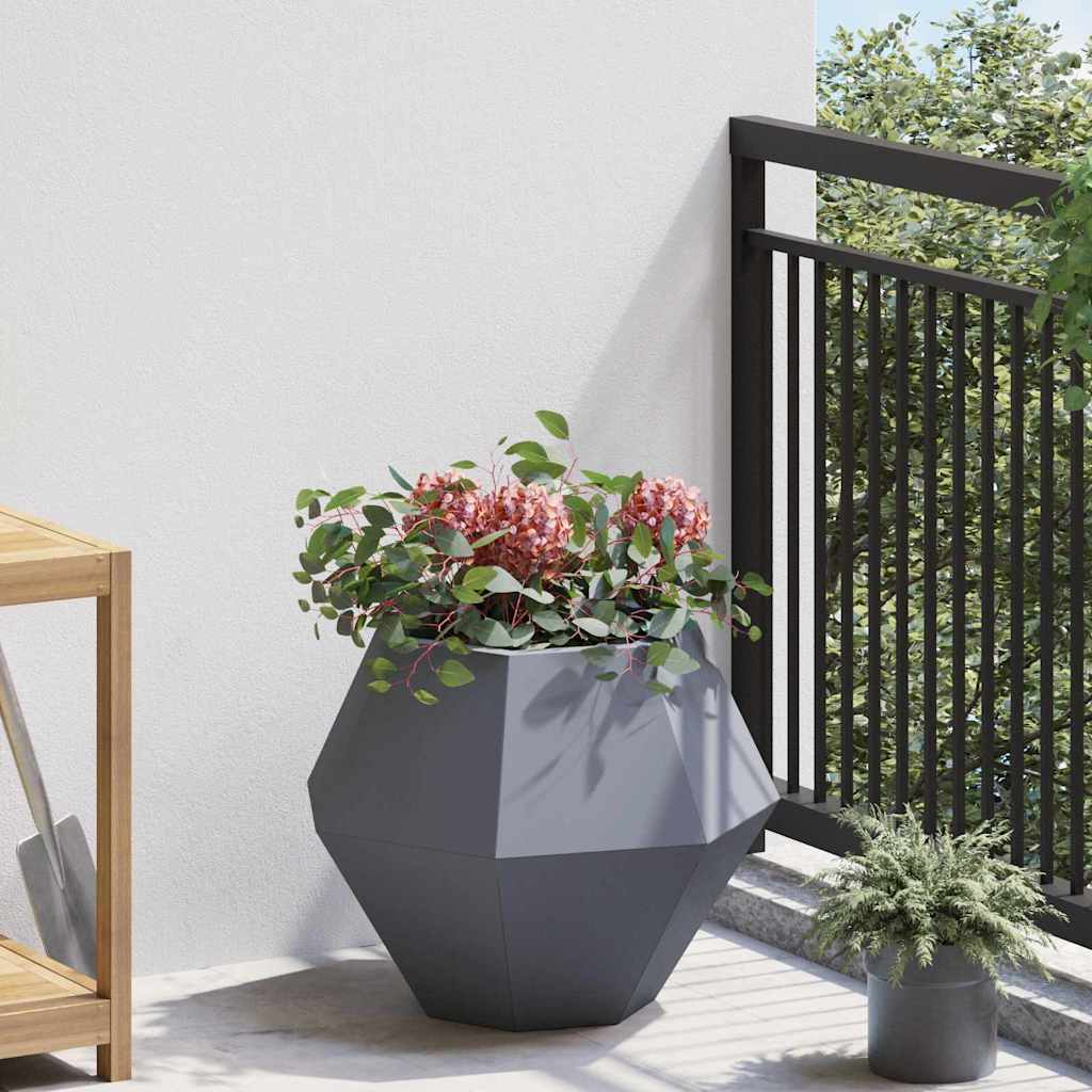Planter 2 pcs Anthracite 50 x 50 x 40 cm Steel