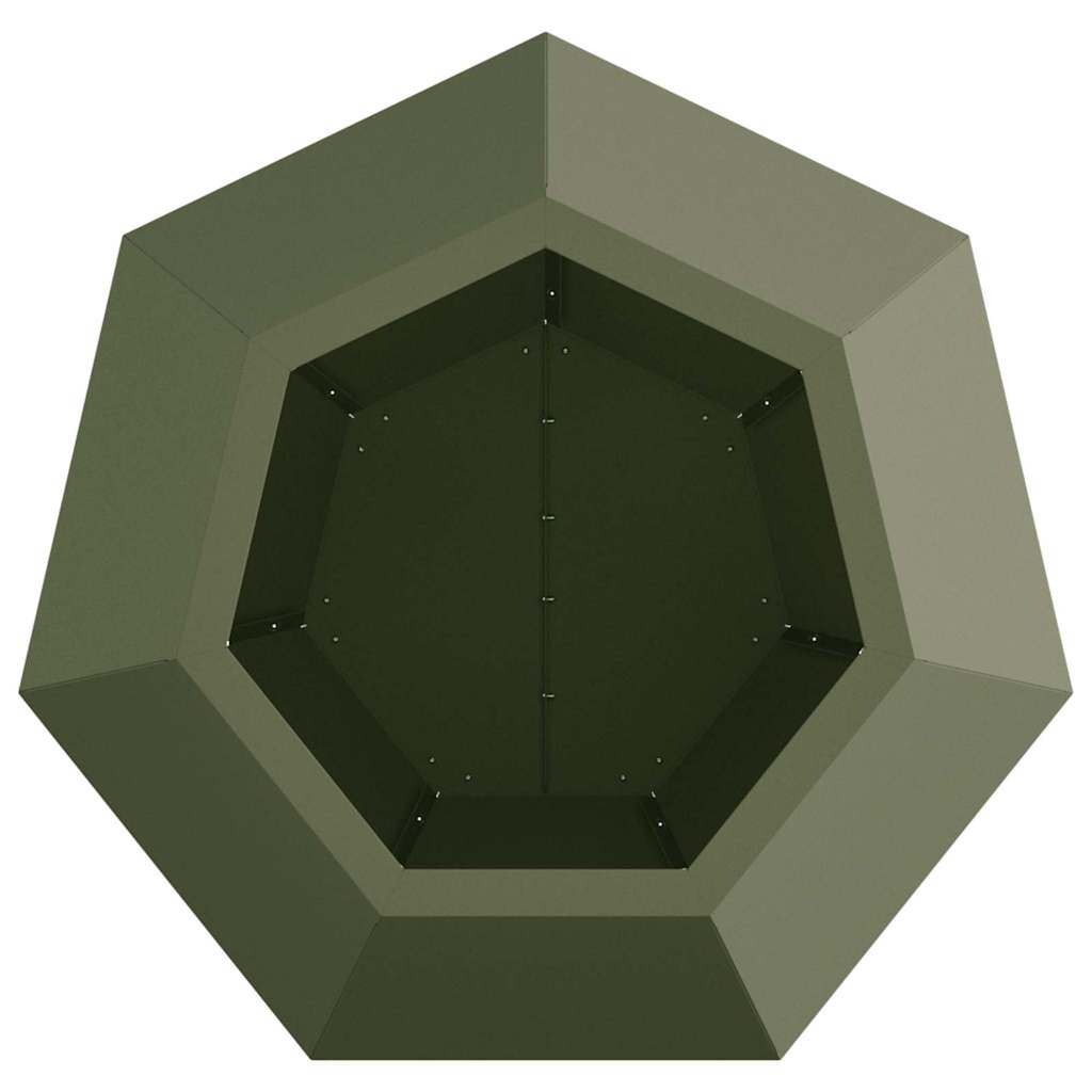 Planter 2 pcs Olive Green 50 x 50 x 40 cm Steel