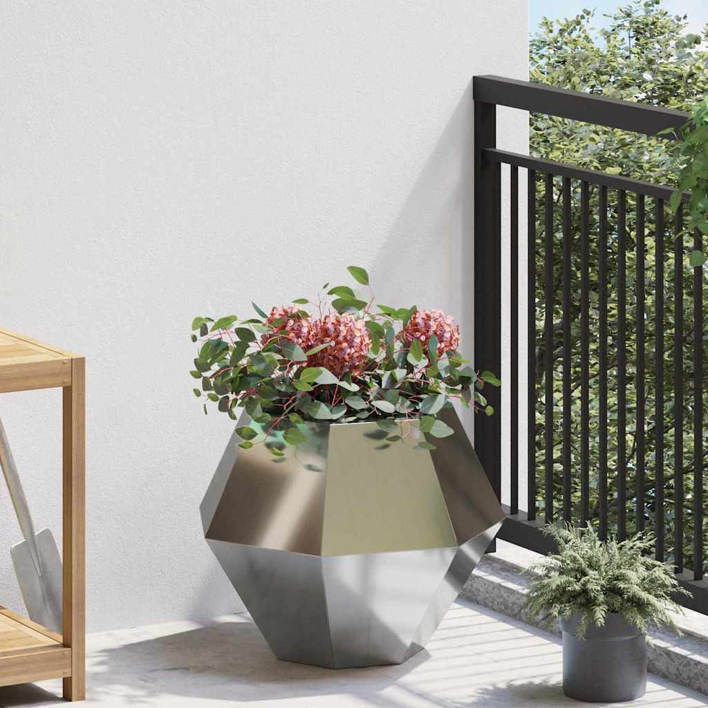 Planter Silver 50 x 50 x 40 cm Galvanised Steel