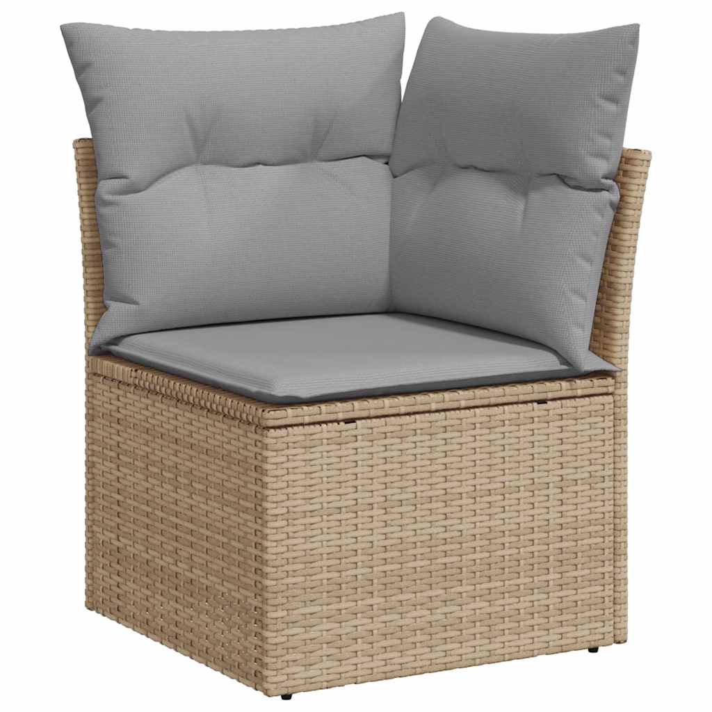 Garden Sofa Set with Cushion 6 pcs Beige Poly rattan