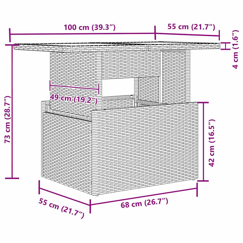 Garden Sofa Set with Cushion 7 pcs Light Grey Poly rattan