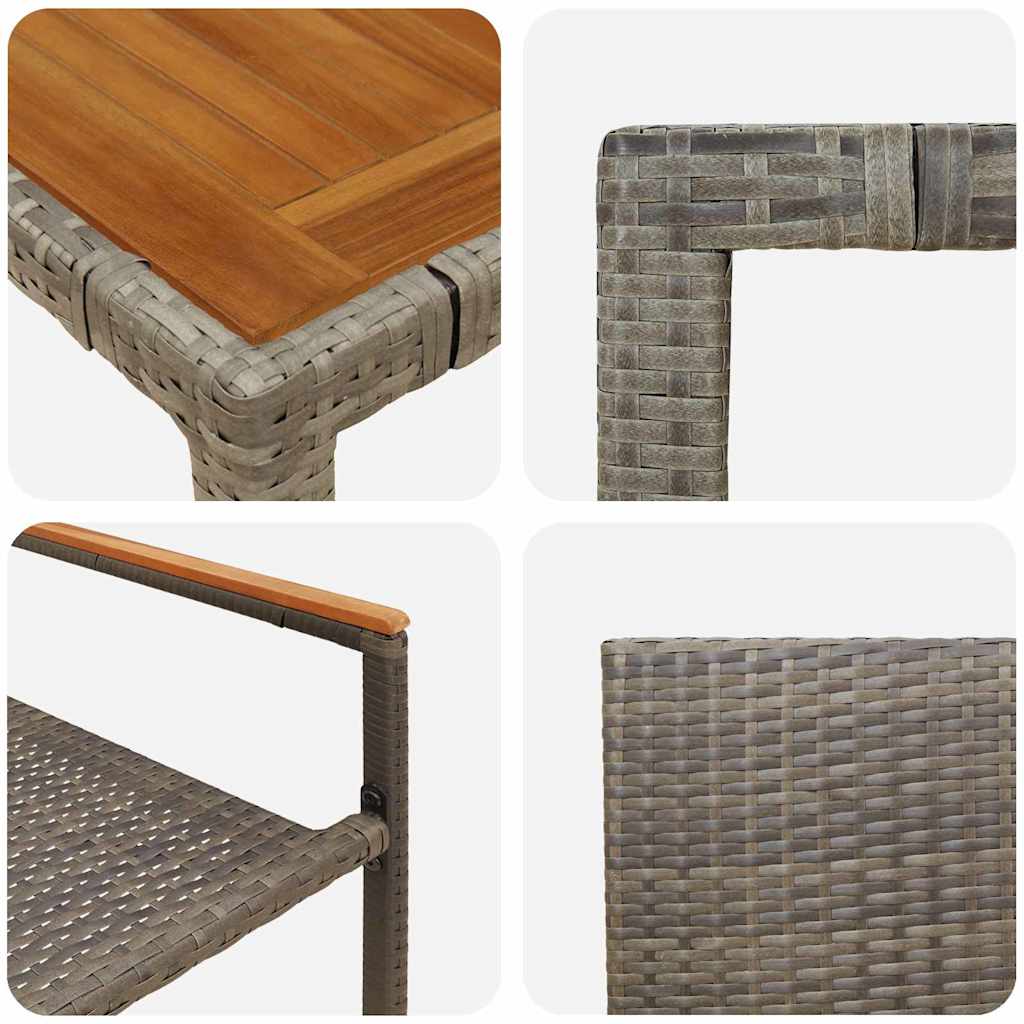 Garden Dining Set 9 pcs Grey Poly Rattan