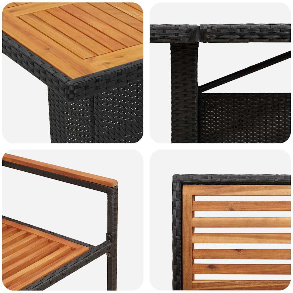 Garden Dining Set 9 pcs Black Poly Rattan