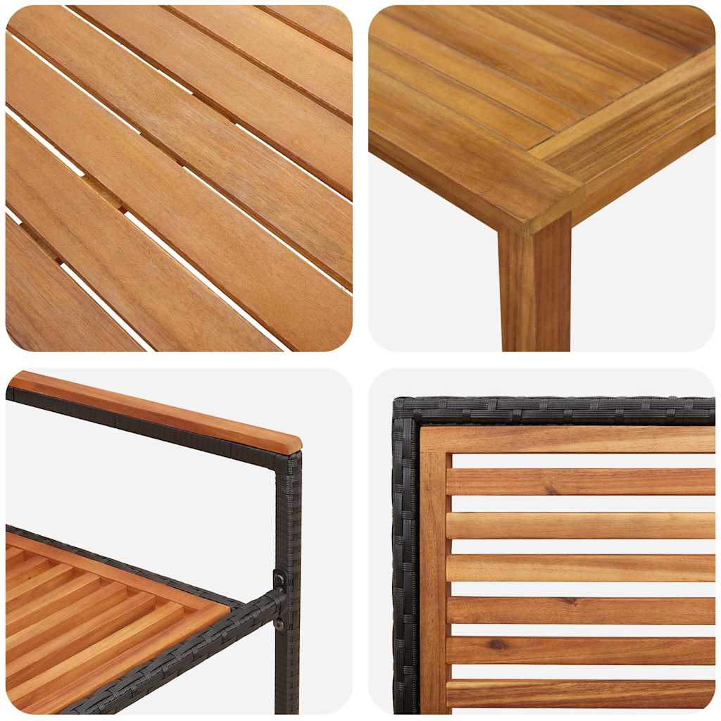 Garden Dining Set 5 pcs Black Poly rattan