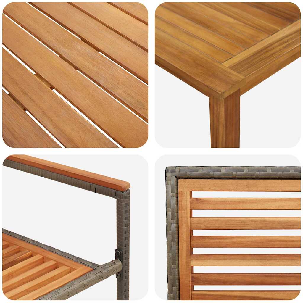 Garden Dining Set 5 pcs Grey Poly rattan