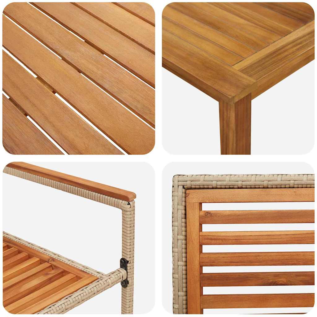 Garden Dining Set 5 pcs Beige Poly rattan