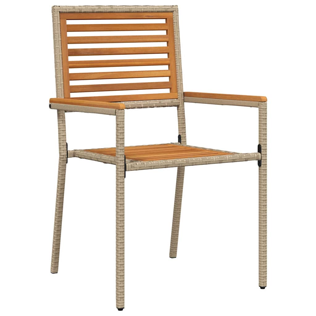 Garden Dining Set 5 pcs Beige Poly rattan
