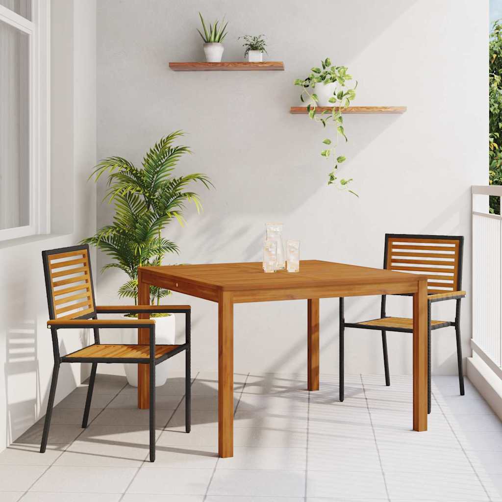 Garden Dining Set 3 pcs Black Poly rattan