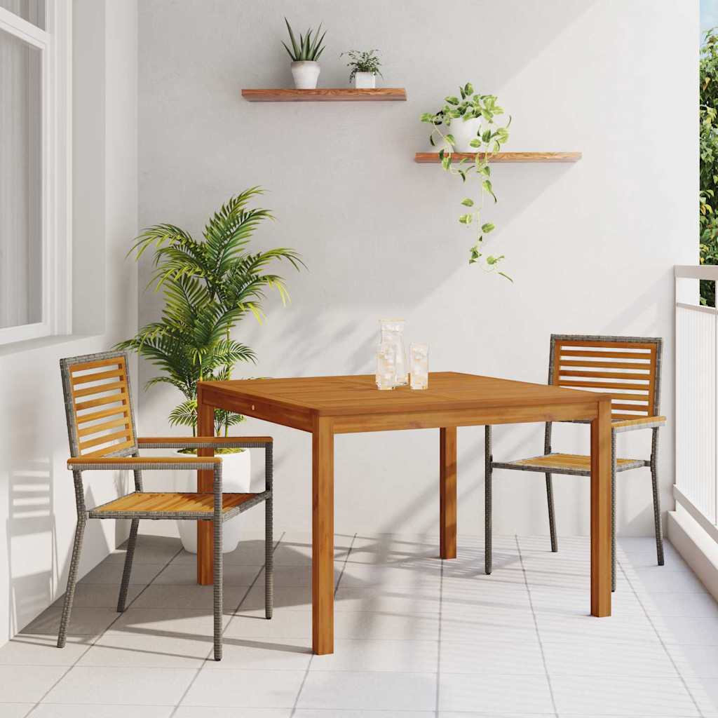 Garden Dining Set 3 pcs Grey Poly rattan
