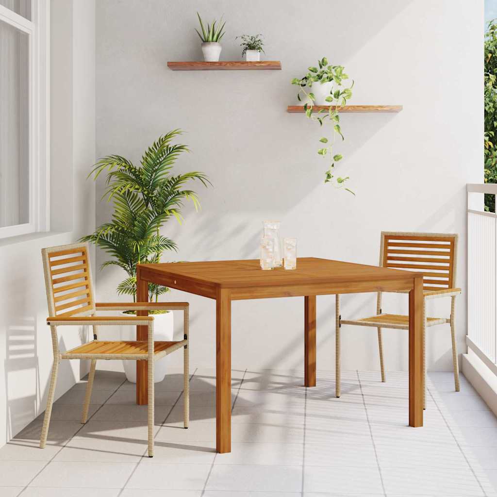 Garden Dining Set 3 pcs Beige Poly rattan