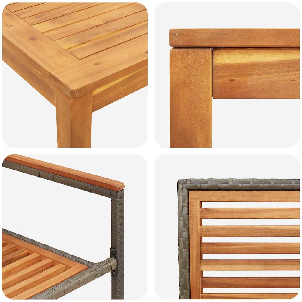 Garden Dining Set 5 pcs Grey Poly rattan