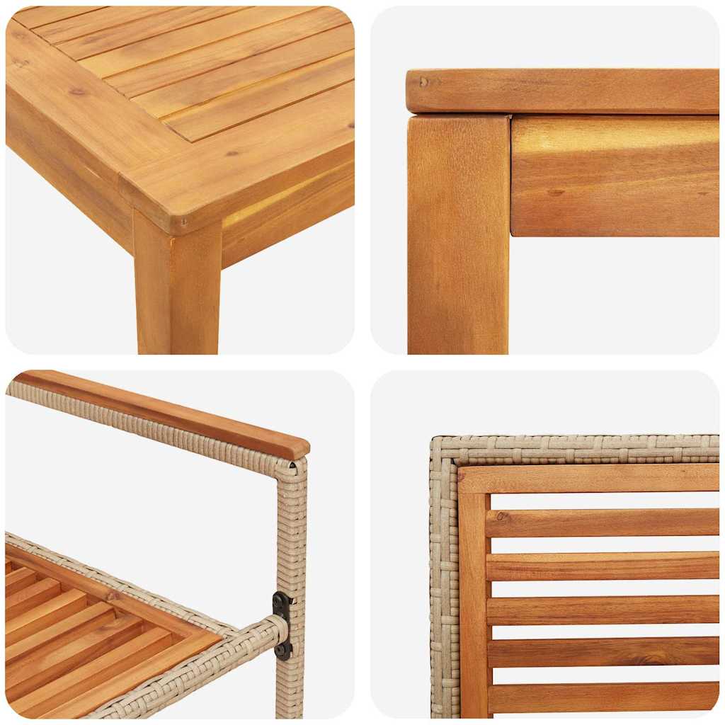 Garden Dining Set 5 pcs Beige Poly rattan