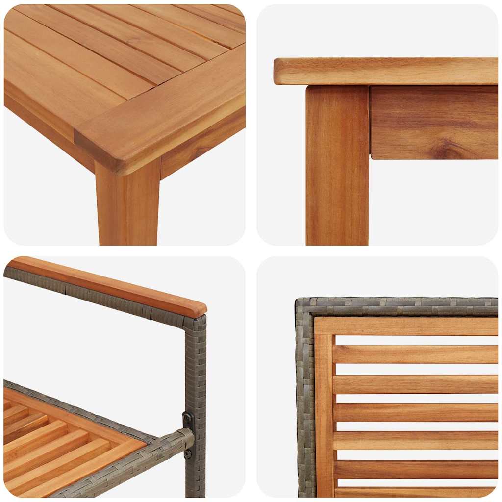 Garden Dining Set 9 pcs Grey Poly rattan