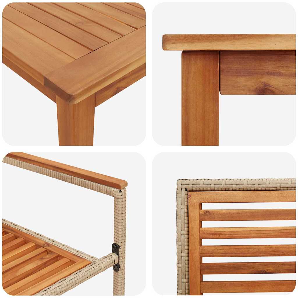 Garden Dining Set 9 pcs Beige Poly rattan