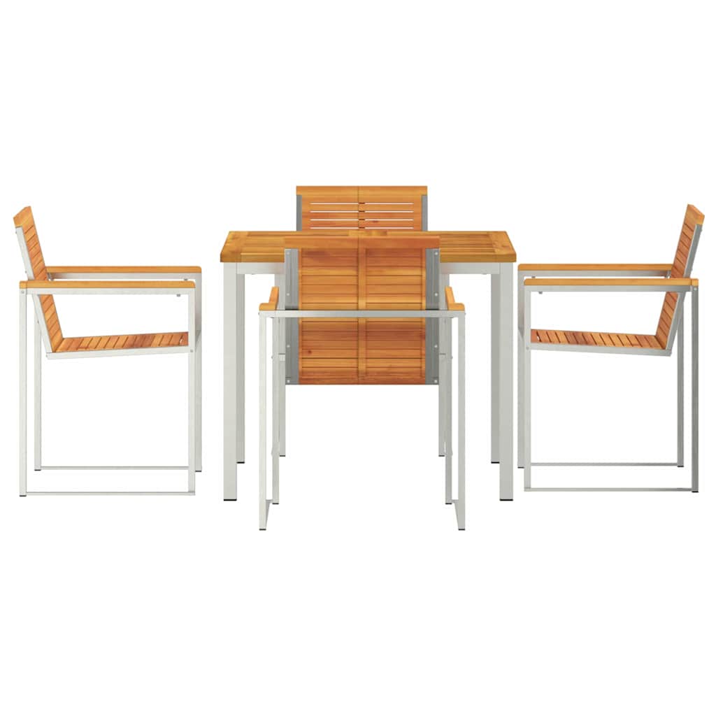 GardenDiningSet 5 pcs SolidAcaciawood