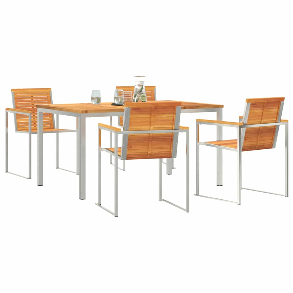 GardenDiningSet 5 pcs SolidAcaciawood