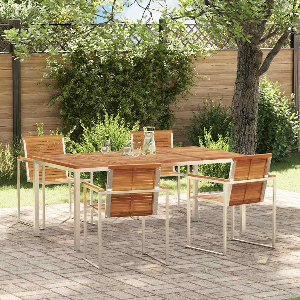 Garden Dining Set 5 pcs Solid Wood Acacia