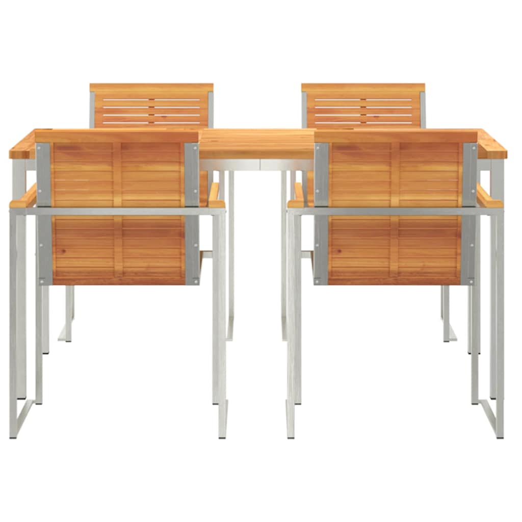 Garden Dining Set 5 pcs Solid Wood Acacia