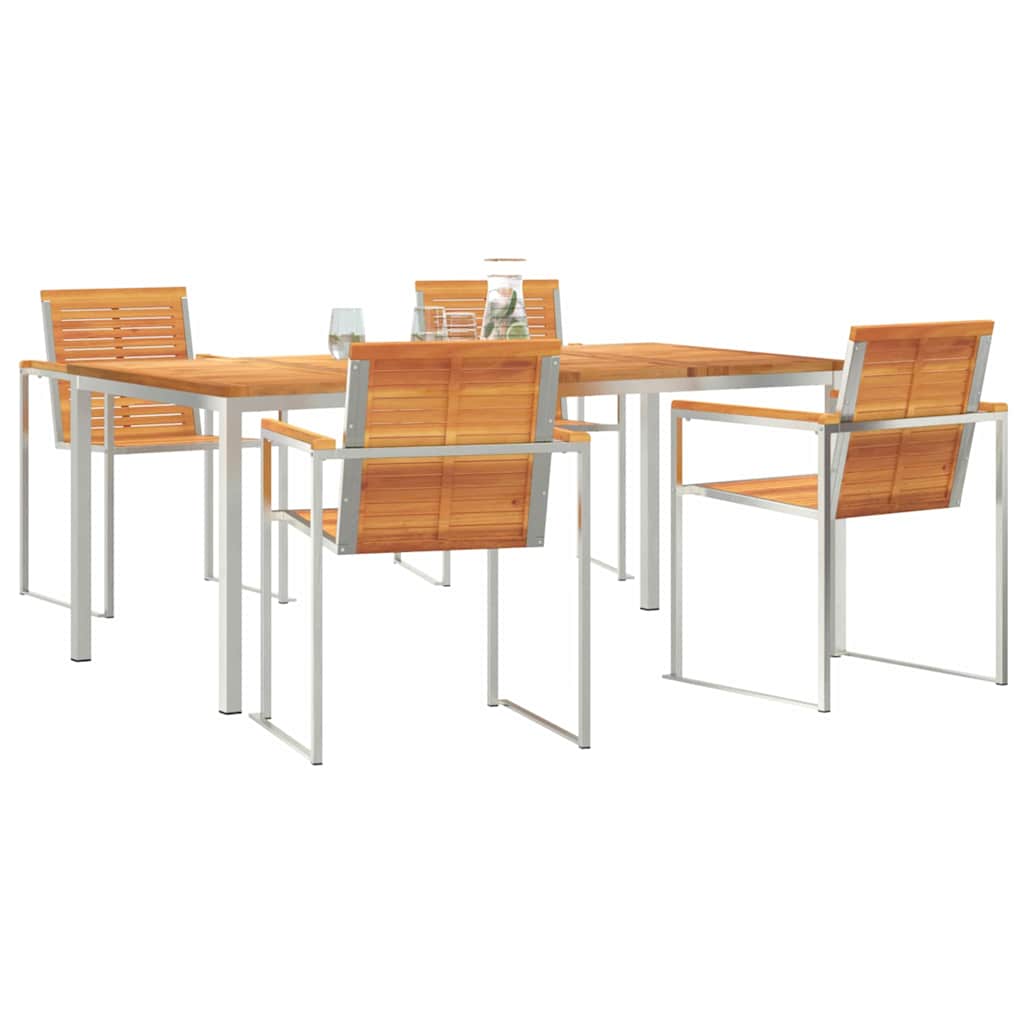 Garden Dining Set 5 pcs Solid Wood Acacia