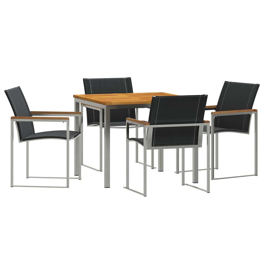 GardenDiningSet 5 pcs SolidAcaciawood