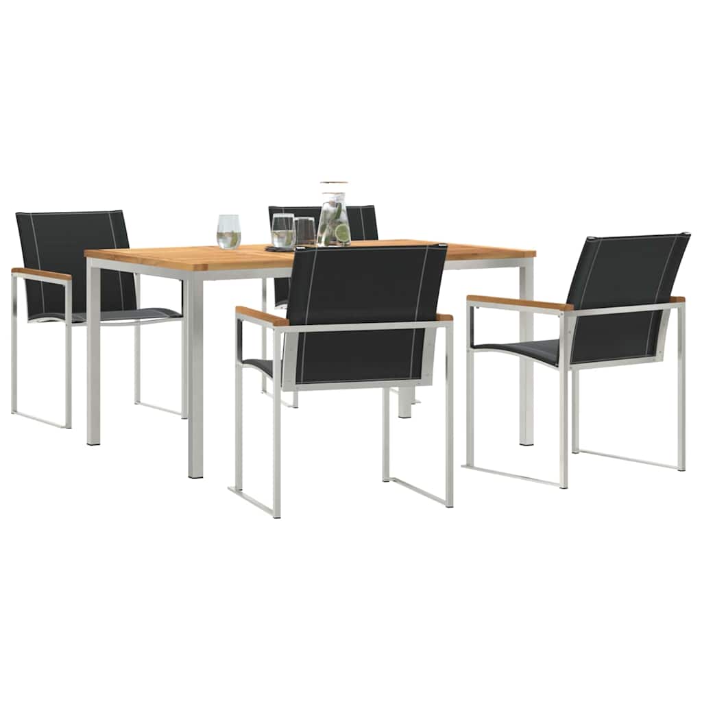 GardenDiningSet 5 pcs SolidAcaciawood