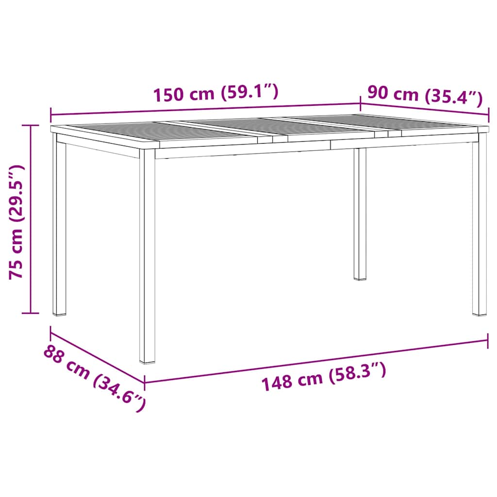 GardenDiningSet 5 pcs SolidAcaciawood