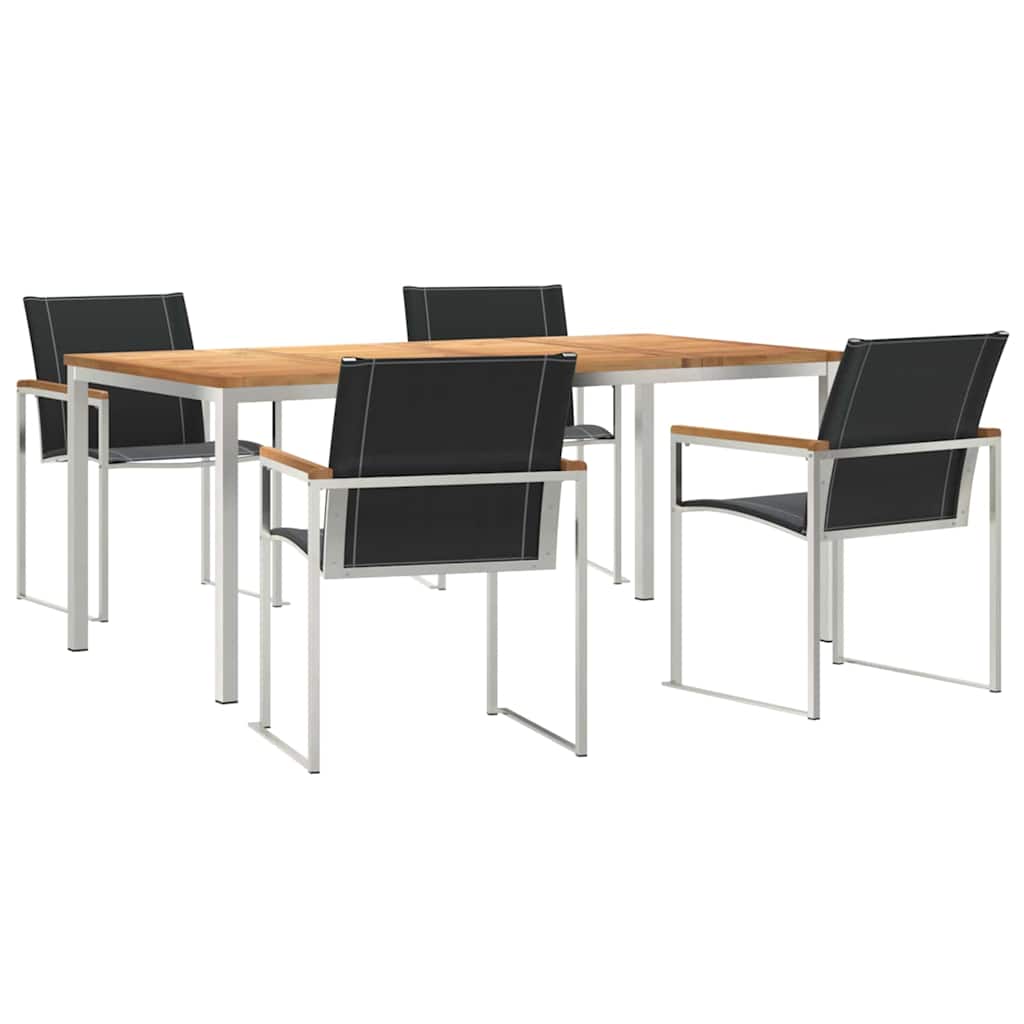 GardenDiningSet 5 pcs SolidAcaciawood