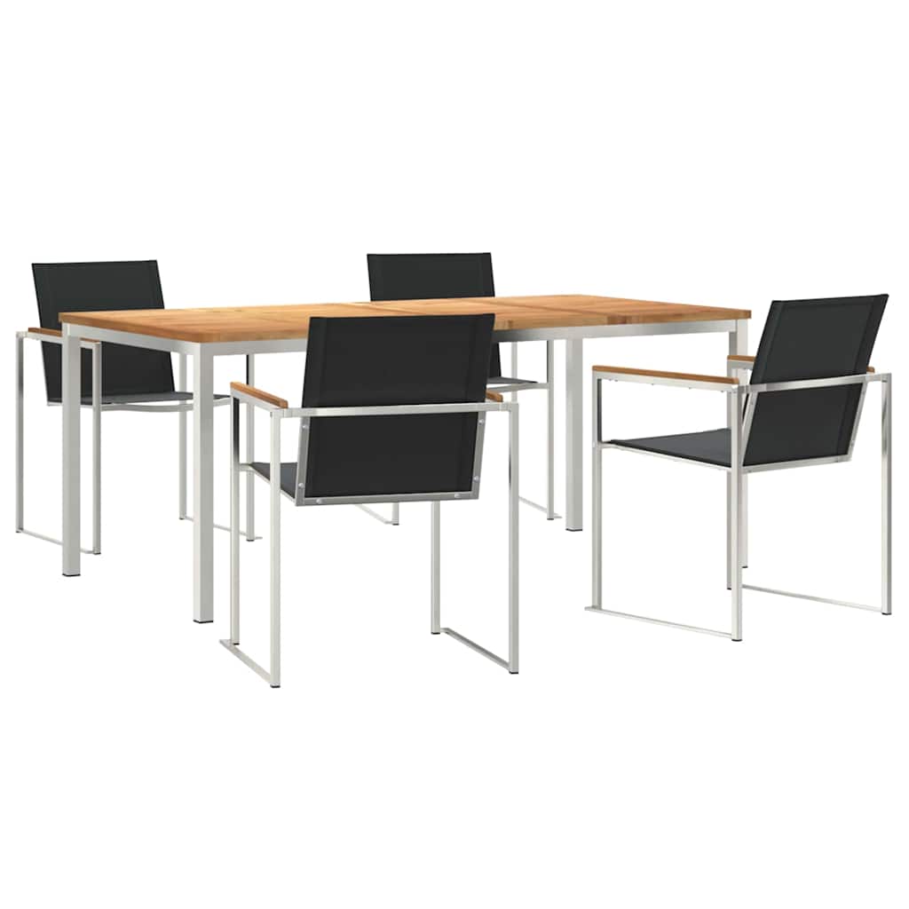 GardenDiningSet 5 pcs SolidTeakwood