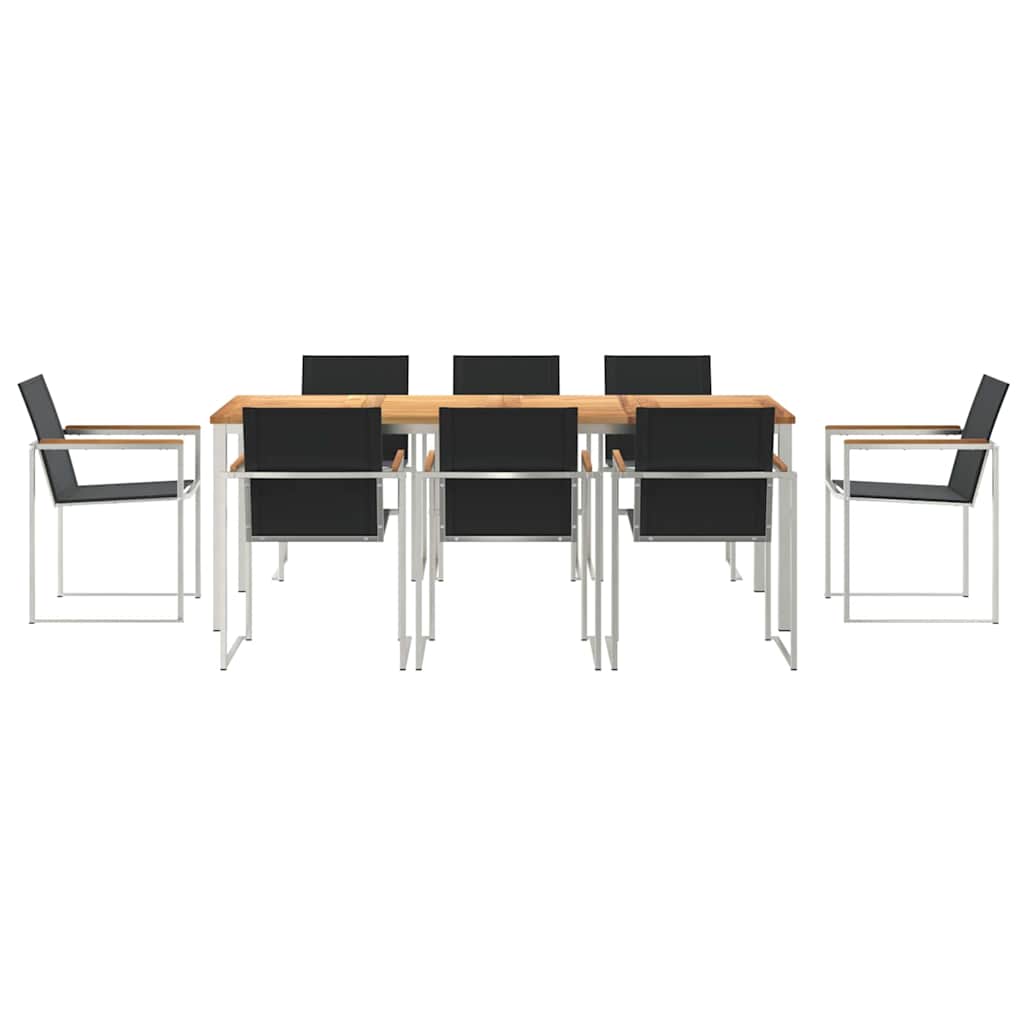 GardenDiningSet 9 pcs SolidTeakwood