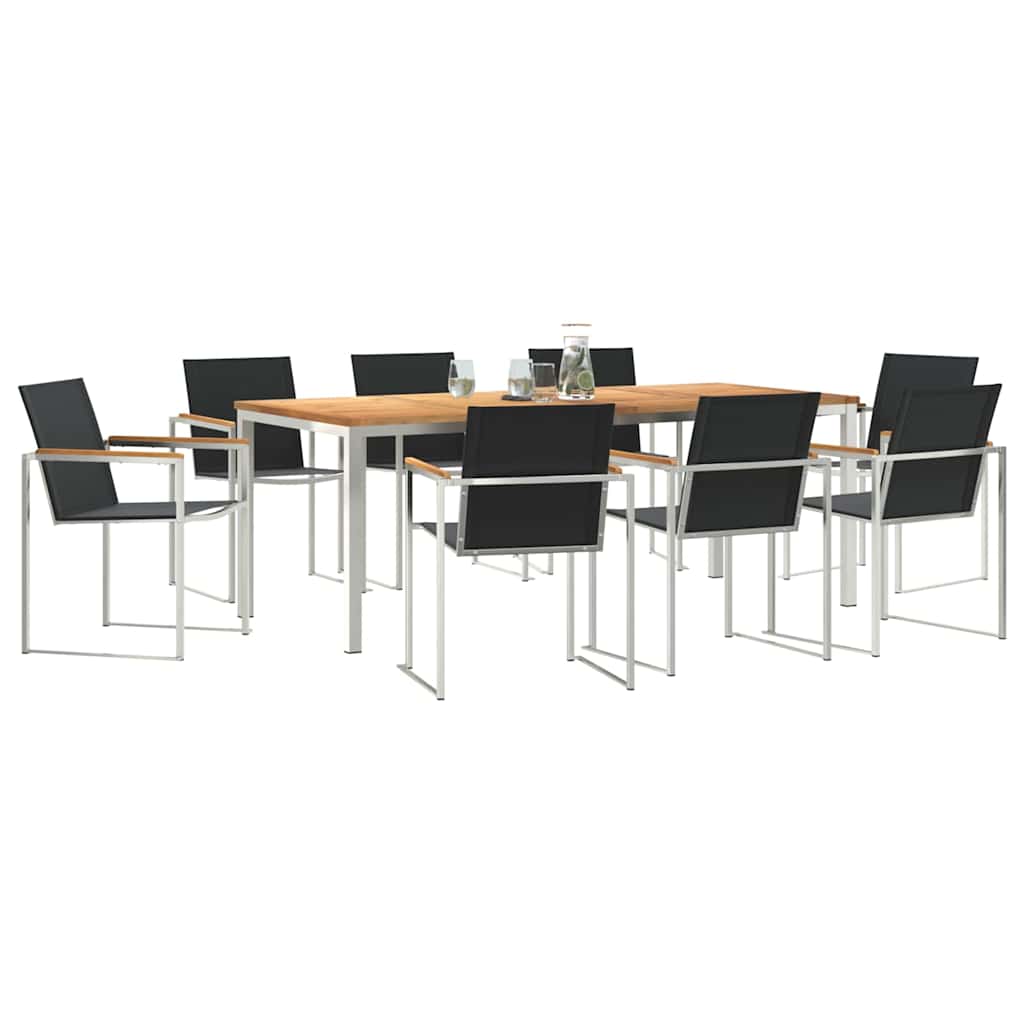 GardenDiningSet 9 pcs SolidTeakwood