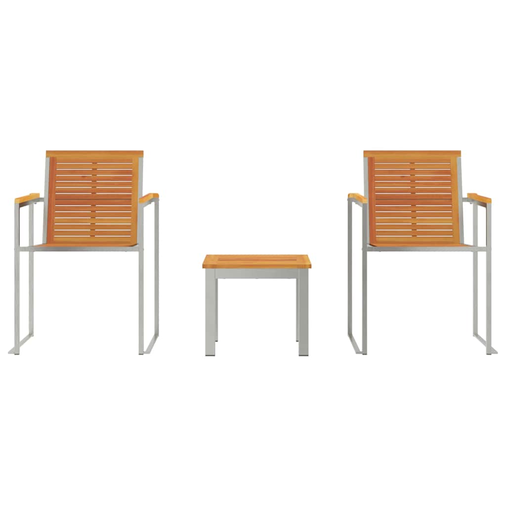 SunLounger Reclining 3 pcs Brown 200x60x88cm SolidAcaciawood