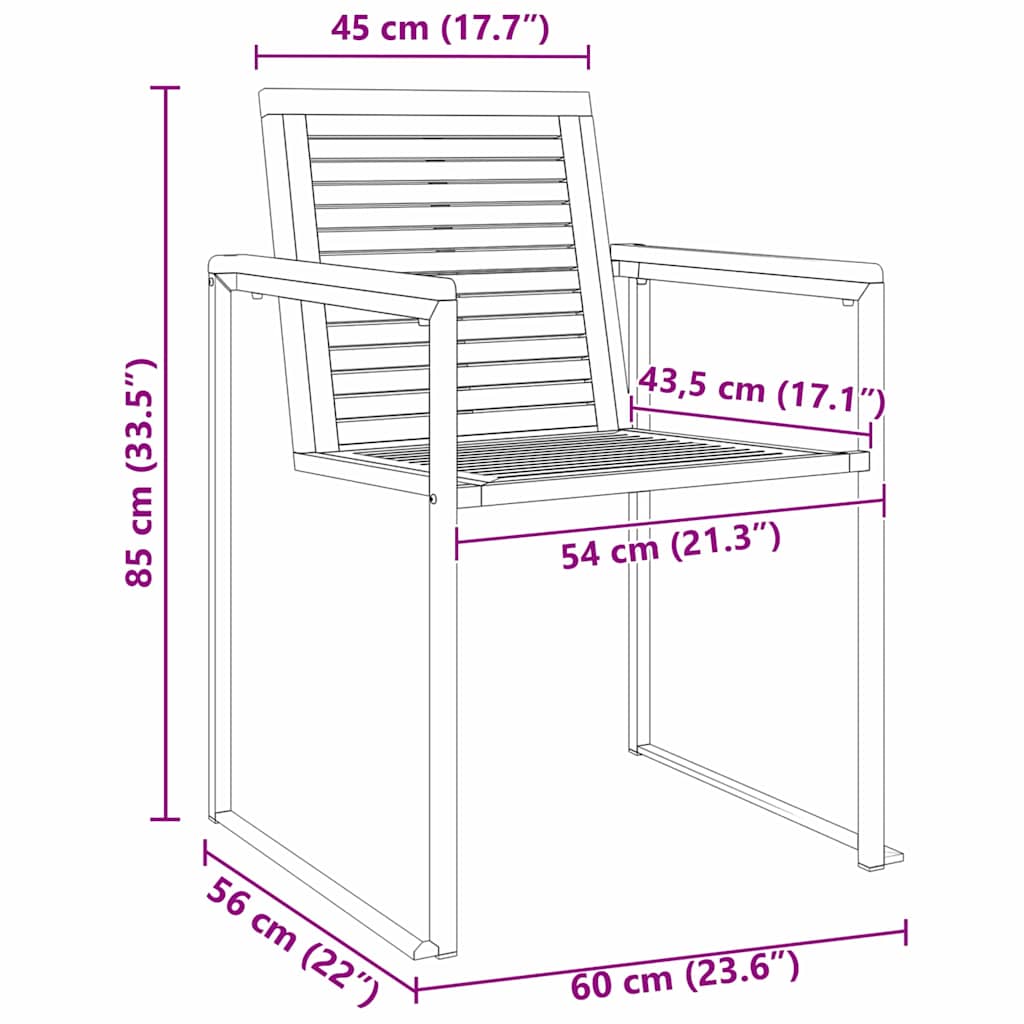SunLounger Reclining 3 pcs Brown 200x60x88cm SolidAcaciawood