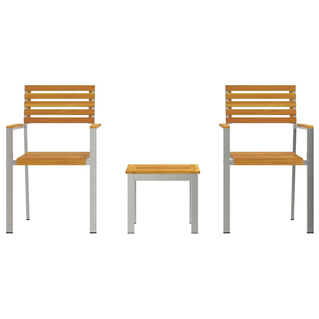 GardenDiningSet 3 pcs Brown SolidAcaciawood