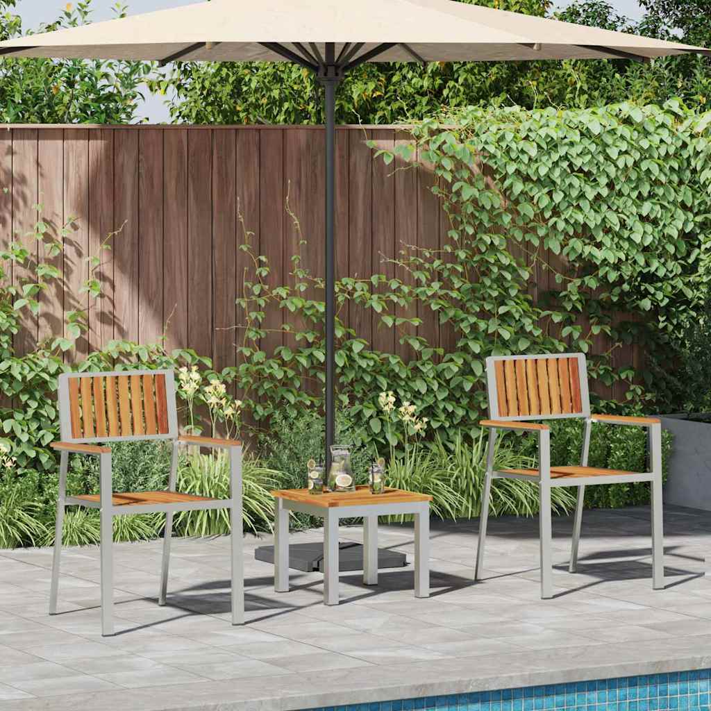 GardenDiningSet with Cushion 3 pcs Brown SolidAcaciawood