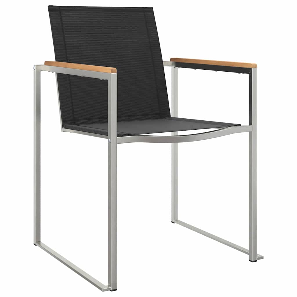 OutdoorDiningSet 3 pcs Brown and Black SolidTeakwood