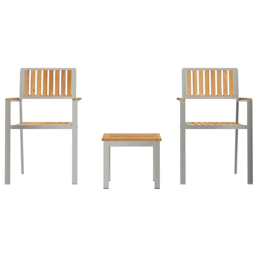 GardenDiningSet 3 pcs Brown SolidTeakwood