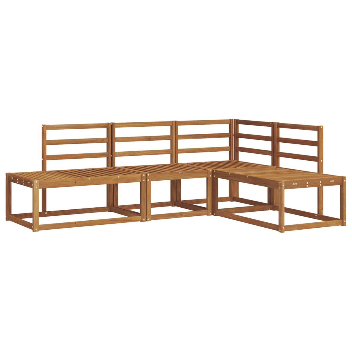 Outdoor Sofa Set 4 Piece Natural Solid Acacia Wood
