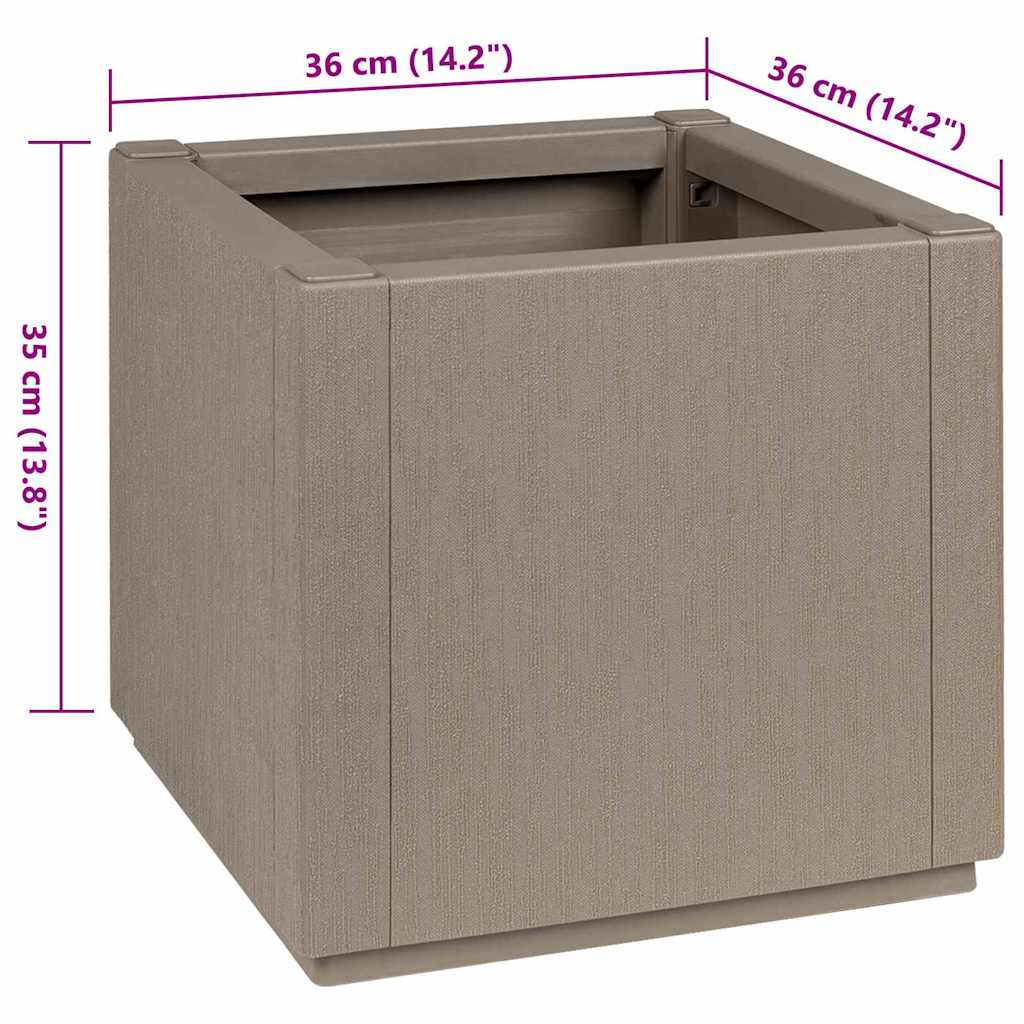 Garden Planter Grey 36 x 36 x 35 cm Polypropylene
