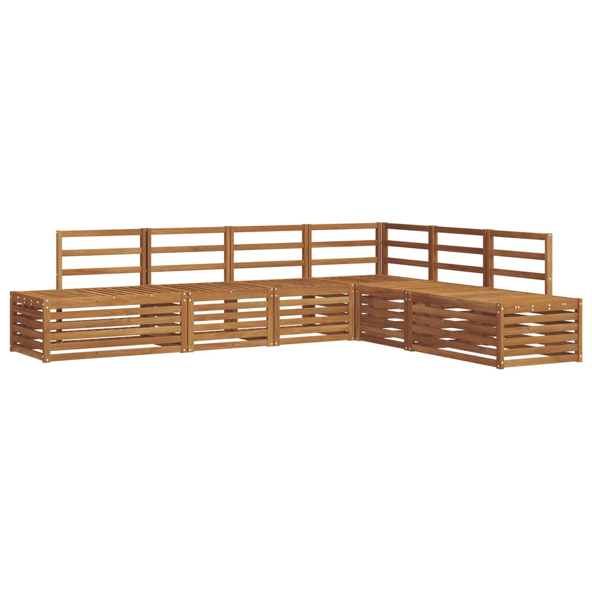 Outdoor Sofa Set 6 Piece Natural Solid Acacia Wood