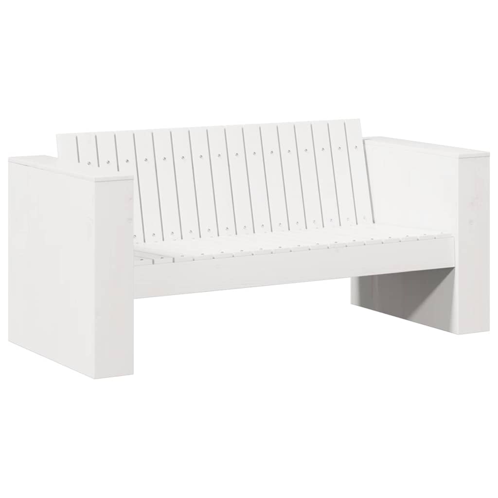 Garden Sofa White 134 x 60 x 62 cm Solid Pine Wood