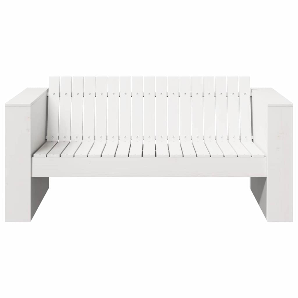 Garden Sofa White 134 x 60 x 62 cm Solid Pine Wood