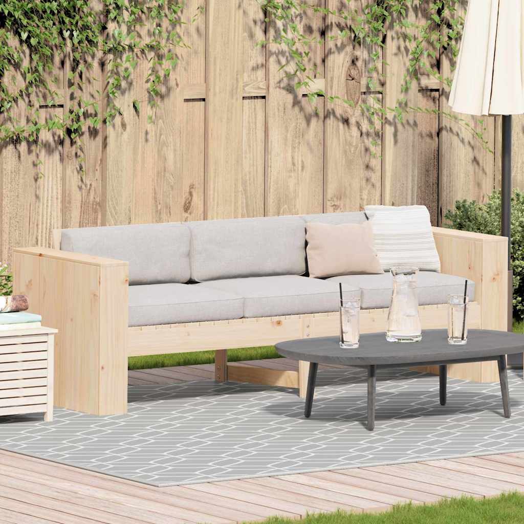 Garden Sofa Natural 185.5 x 60 x 62 cm Solid Pine Wood